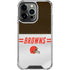 NFL Cleveland Browns White Striped iPhone 16 Pro Clear Case